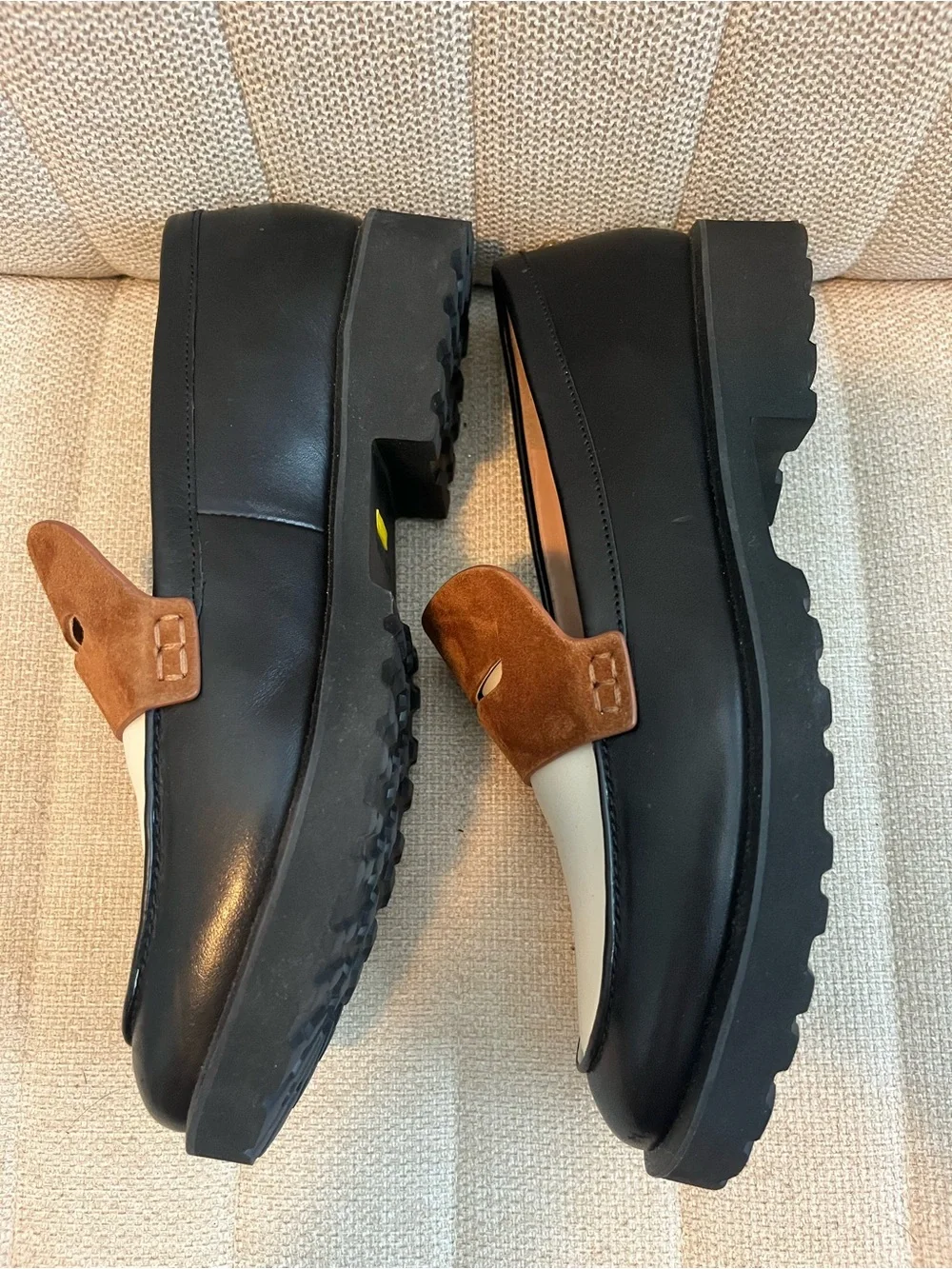 Cole haan NEW W/O box Gwendolyn suede leather colorblock penny loafers sz 7.5